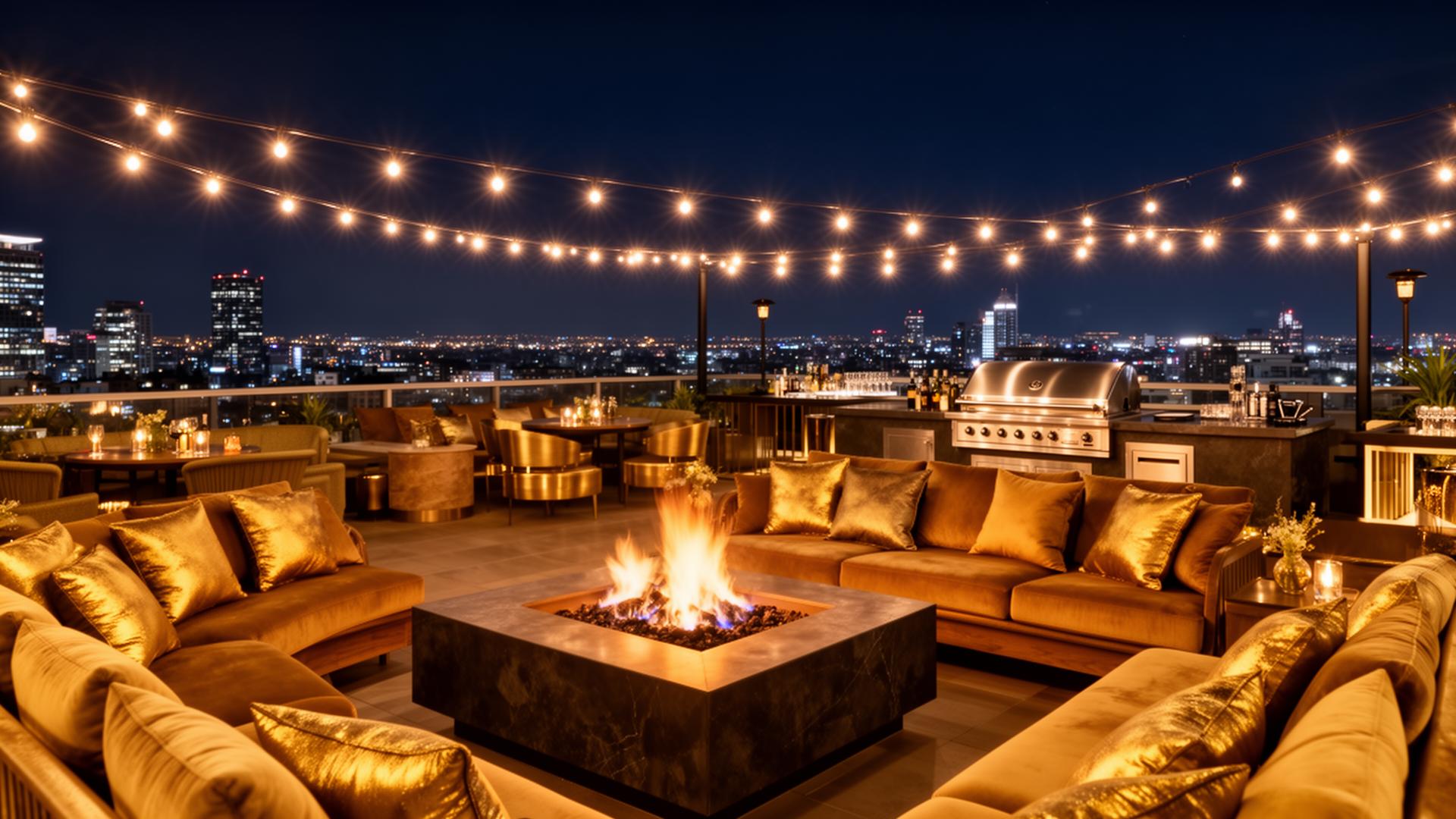 Rooftop lounge & BBQ area